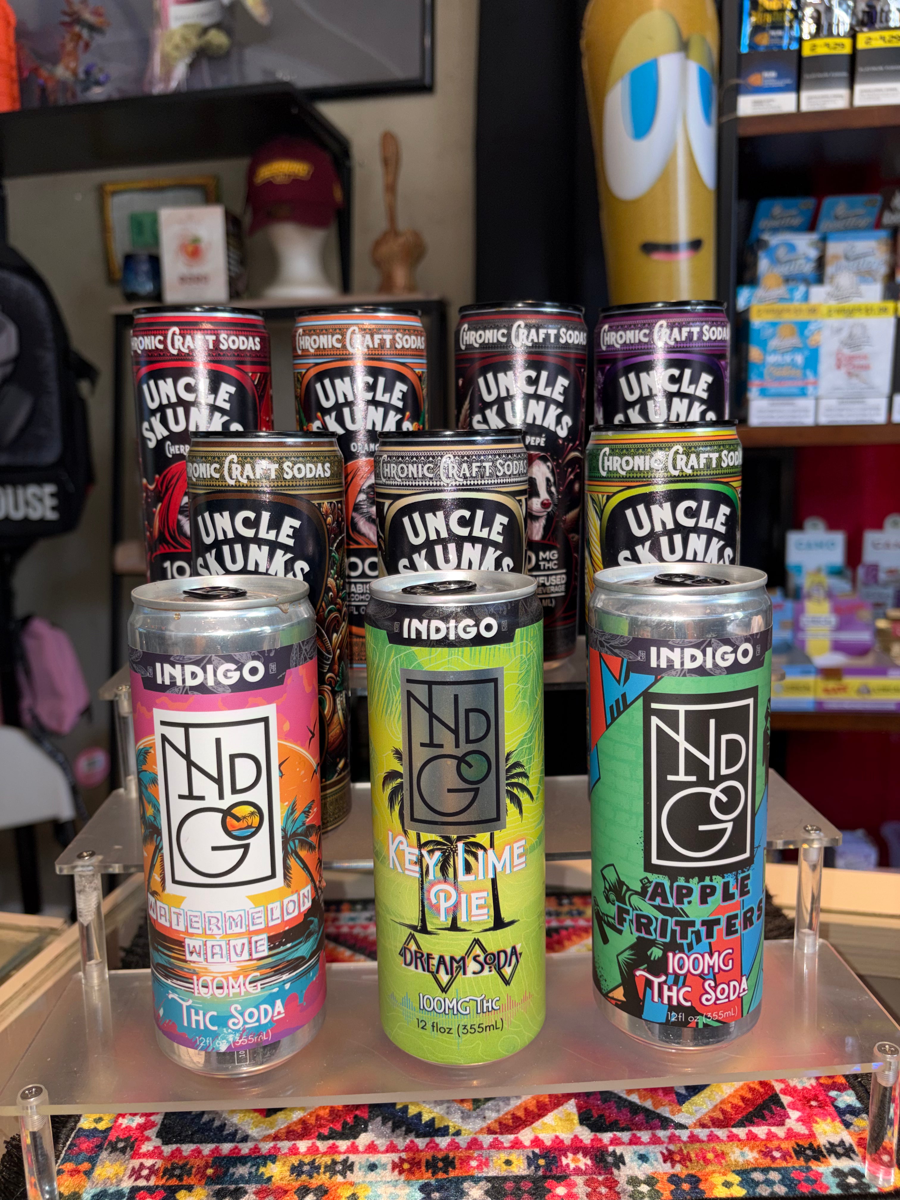 4 PACK UNCLE SKUNK & INDIGO 100MG SODAS
